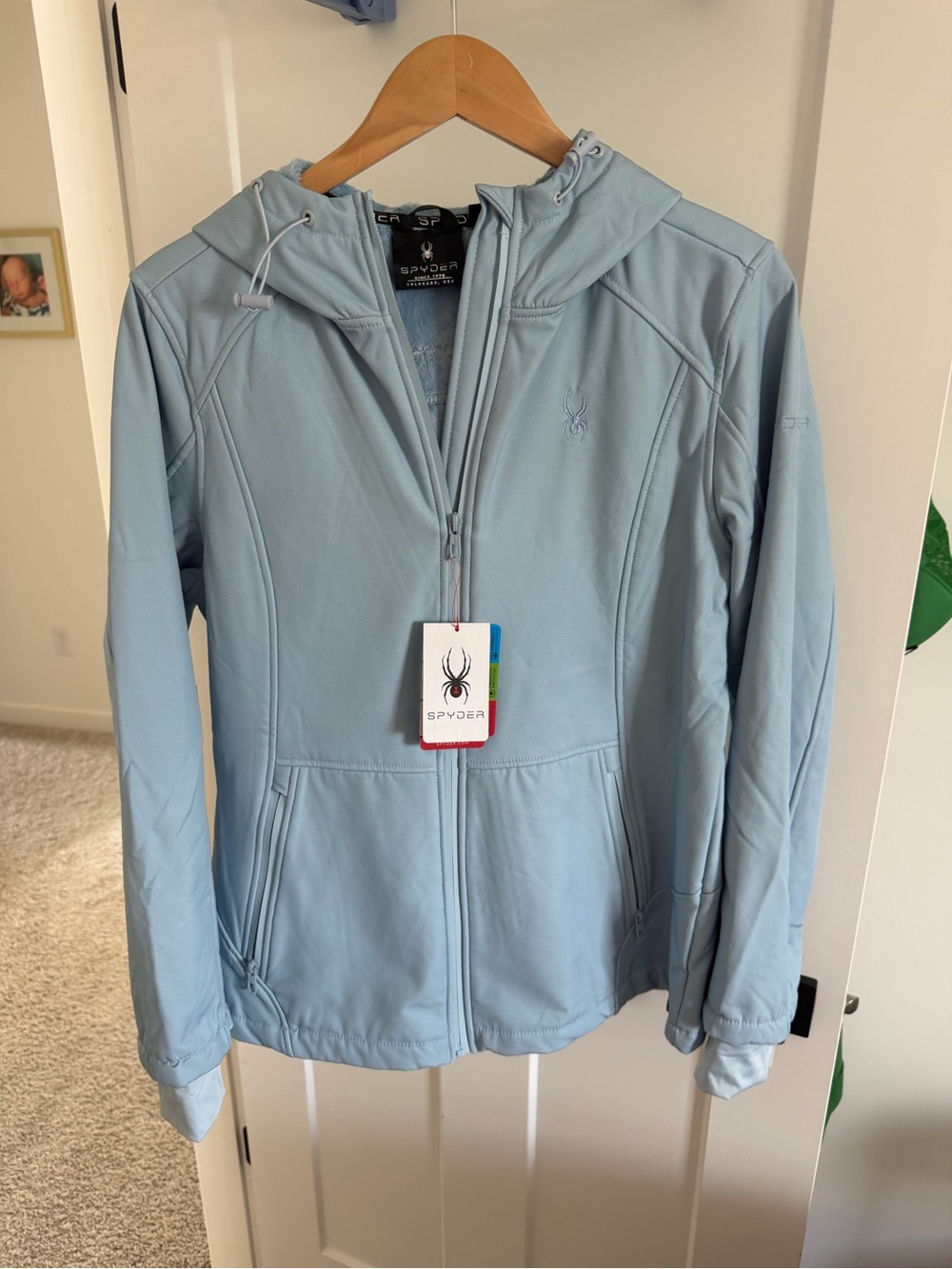 Spyder Women’s Softshell Jacket – Ash Blue – Size Large – NWT 💙